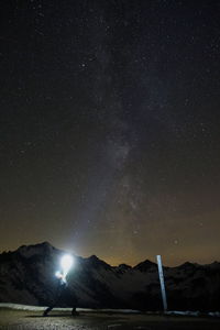 Low angle view of stars against sky at night
