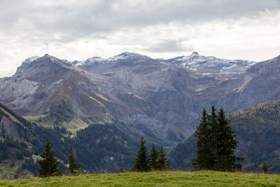 Scenic view of mountains against sky