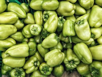 Full frame shot of bell peppers at market