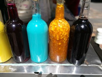 Close-up of bottles