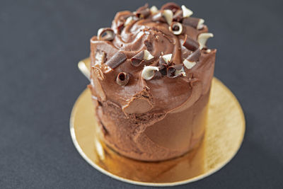 Close-up of ice cream on table