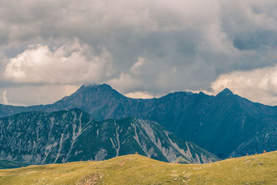 Storm clouds in the dolomites, italy.