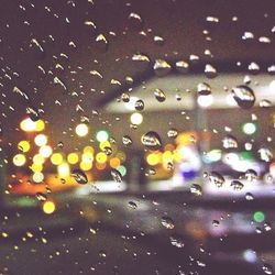 Close-up of water drops on glass