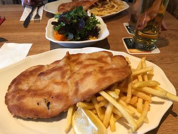 Close-up of food in plate on table