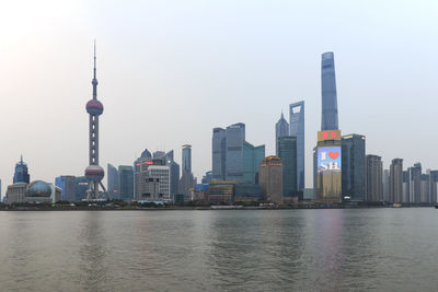 City skyline against clear sky