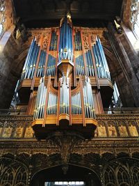 Low angle view of illuminated ceiling in building
