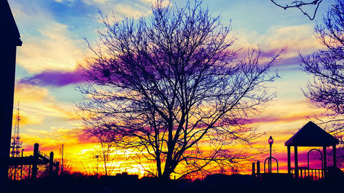Low angle view of dramatic sky at sunset