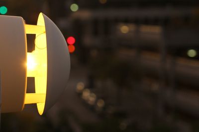 Close-up of yellow lights