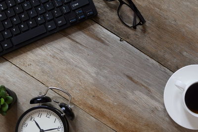 High angle view of laptop on table