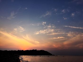 Scenic view of sea at sunset