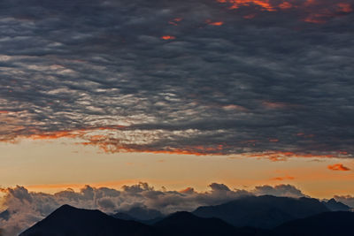 Scenic view of dramatic sky during sunset