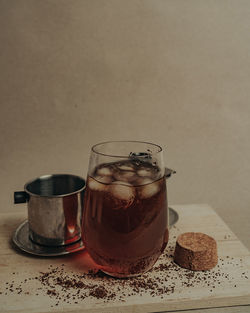 Close-up of coffee on table