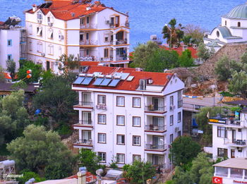 View of residential buildings in city