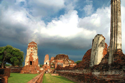 Panoramic view of old building against sky