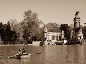 Woman in pond