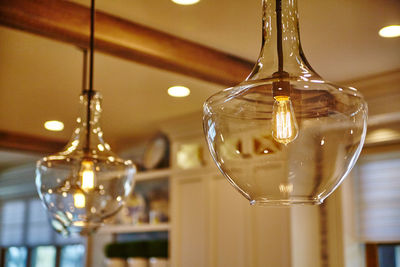 Close-up of illuminated light bulb