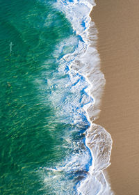 High angle view of sea waves