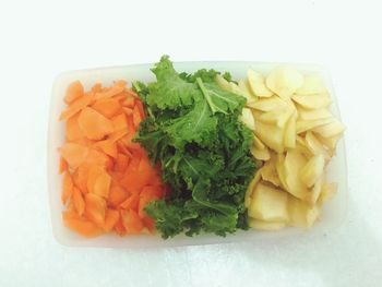 Close-up of food over white background