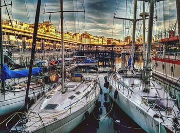 Boats in harbor