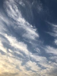 Low angle view of clouds in sky