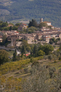 High angle view of townscape