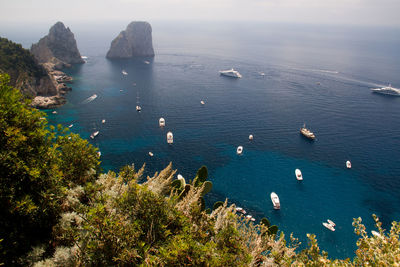 High angle view of sea against sky