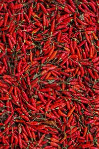 Full frame shot of red chili peppers
