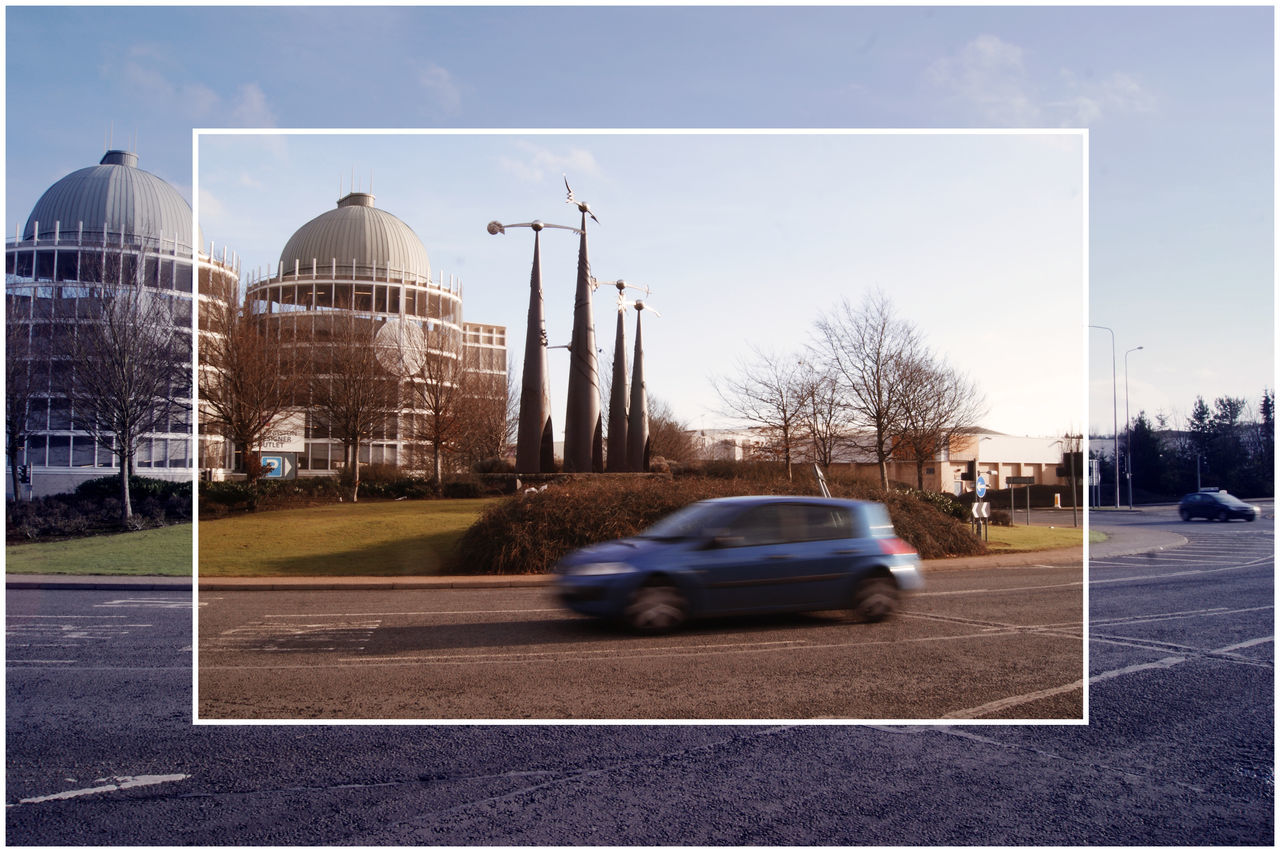 Car on a roundabout