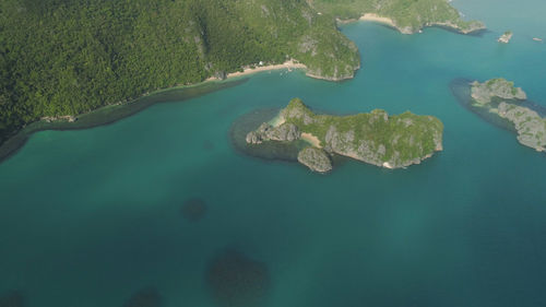 High angle view of bay