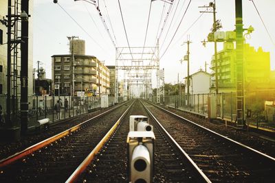 Railroad tracks in city