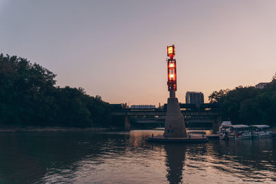 View of river at sunset