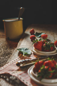 Strawberries on the table