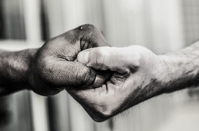 Close-up of man hand