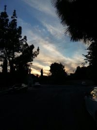 View of road at sunset