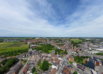 High angle view of townscape against sky