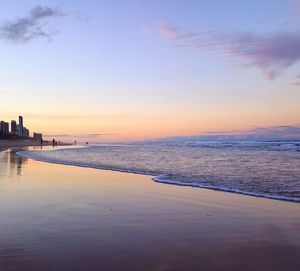 Scenics view of beach at dusk