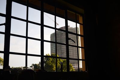 View of building through window