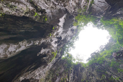 Directly below shot of rock formations