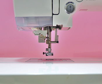 Close-up of sewing machine