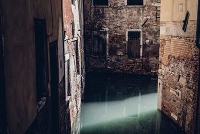 Channel amidst old buildings