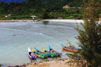 High angle view of graffiti on beach