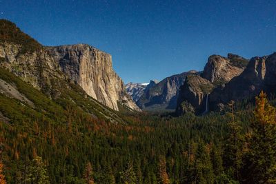 Scenic view of mountains against clear sky