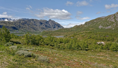 Scenic view of mountains against sky