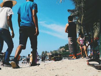 People walking on beach