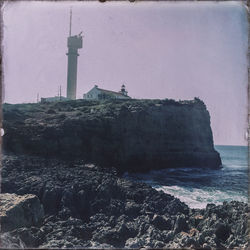 View of lighthouse on beach