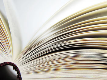 Close-up of open book on table