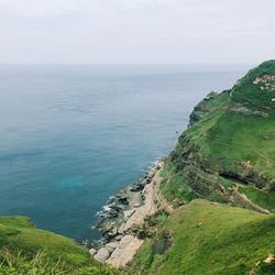 High angle view of sea against sky