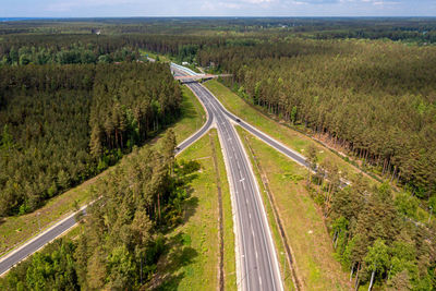 Highway a1 via baltica between vilnius, riga and tallinn, road section next to saulkrasti, latvia