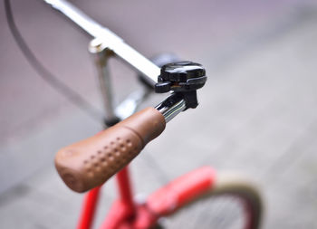 Close-up of bicycle handle