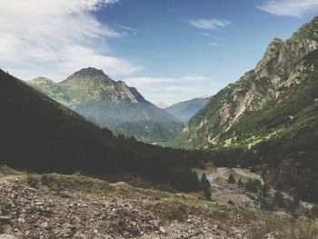 Scenic view of mountains against sky